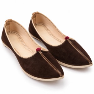 MyMarwar Rajasthani Leather Mojadi - Dark Brown