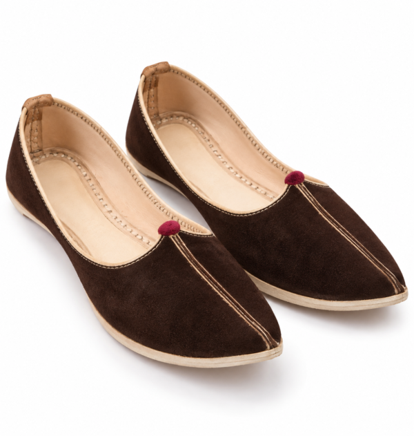 MyMarwar Rajasthani Leather Mojadi - Dark Brown