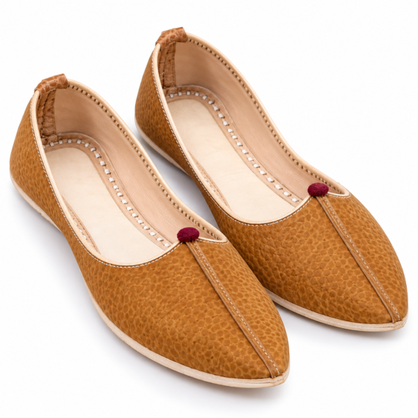 MyMarwar Rajasthani Leather Mojadi - Mustard Brown