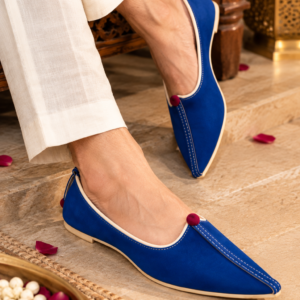 MyMarwar Rajasthani Leather Mojadi - Royal Blue