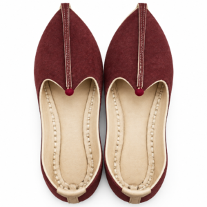 MyMarwar Rajasthani Leather Mojadi - Maroon