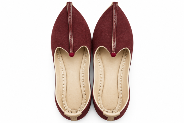 MyMarwar Rajasthani Leather Mojadi - Maroon